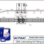 Automatic 200L Lubricating Oil Filling Line Llinell Llenwi Olew iro 200L awtomatig